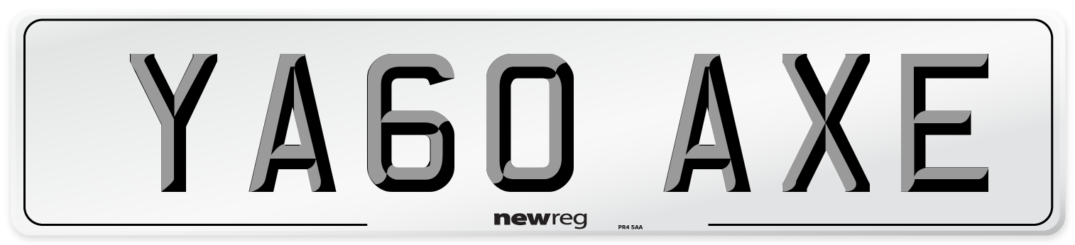 YA60 AXE Number Plate from New Reg